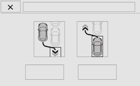 Kørsel Ved parallelparkering viser systemet ikke parkeringsbåse, der er klart mindre eller større end bilen. Parkeringshjælpen aktiveres automatisk ved parkeringen.