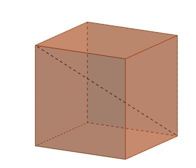 Opgave 3b 1) Find længden af den linje, som går fra hjørne til hjørne gennem centrum af en terning, hvor alle sider er 12 mm.