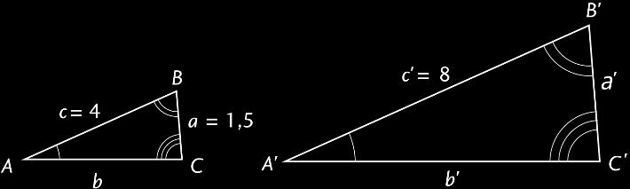 8.1.1.2.2 Ligebenet trekant To ben er lige lange, 8.1.1.2.3 Ensvinklet trekant Her sammenligner man to trekanter.