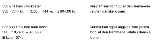 Kursen for US-dollar er 688,42 425$ omregnet til danske kroner: 425*688,42/100= 2.925,79 kr.