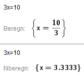 Brug af f(x) notation: Hvis en funktion er defineret i algebravinduet, kan den også anvendes i CAS.