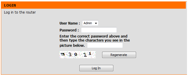 - Indtast username (admin) og password (som er tomt som standard), og klik derefter OK eller Log In.