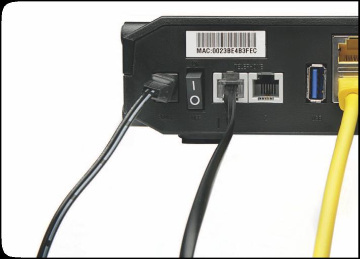 Tilslutning til Bredbånd og telefoni Du kan bruge dit trådløse modem til både at give adgang til internettet og telefonservice, og dele bredbåndsforbindelsen med andre internetenheder i dit hjem