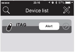 På siden "Device" kan du gå til undermenuen "itag", klikke på "Anti lost" for at indstille en unik egenskab for alarmfunktionen for hver enkel itag, som f.eks.