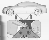 Pleje af bilen 249 9 Advarsel Smør ikke hjulbolt, hjulmøtrik og hjulmøtrikkens konus. 3. På nogle versioner kan bilens løftepunkt være dækket. Træk dækslet ud sidelæns. 1.