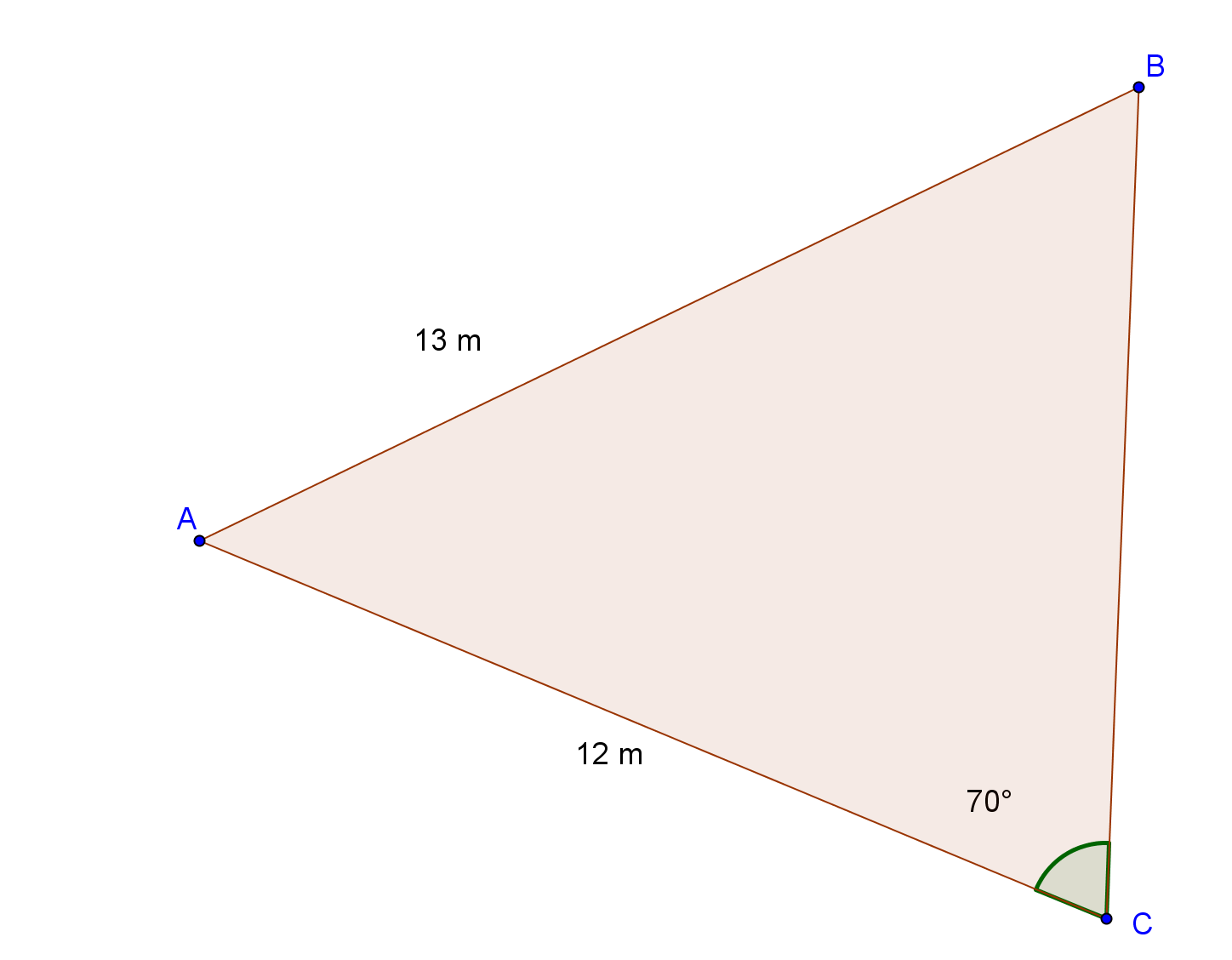 Arbejdskort 2 Trigonometri Skitsen herunder viser en trekant, som skal afsættes på skolens boldbane.