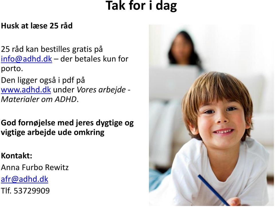 dk under Vores arbejde - Materialer om ADHD.