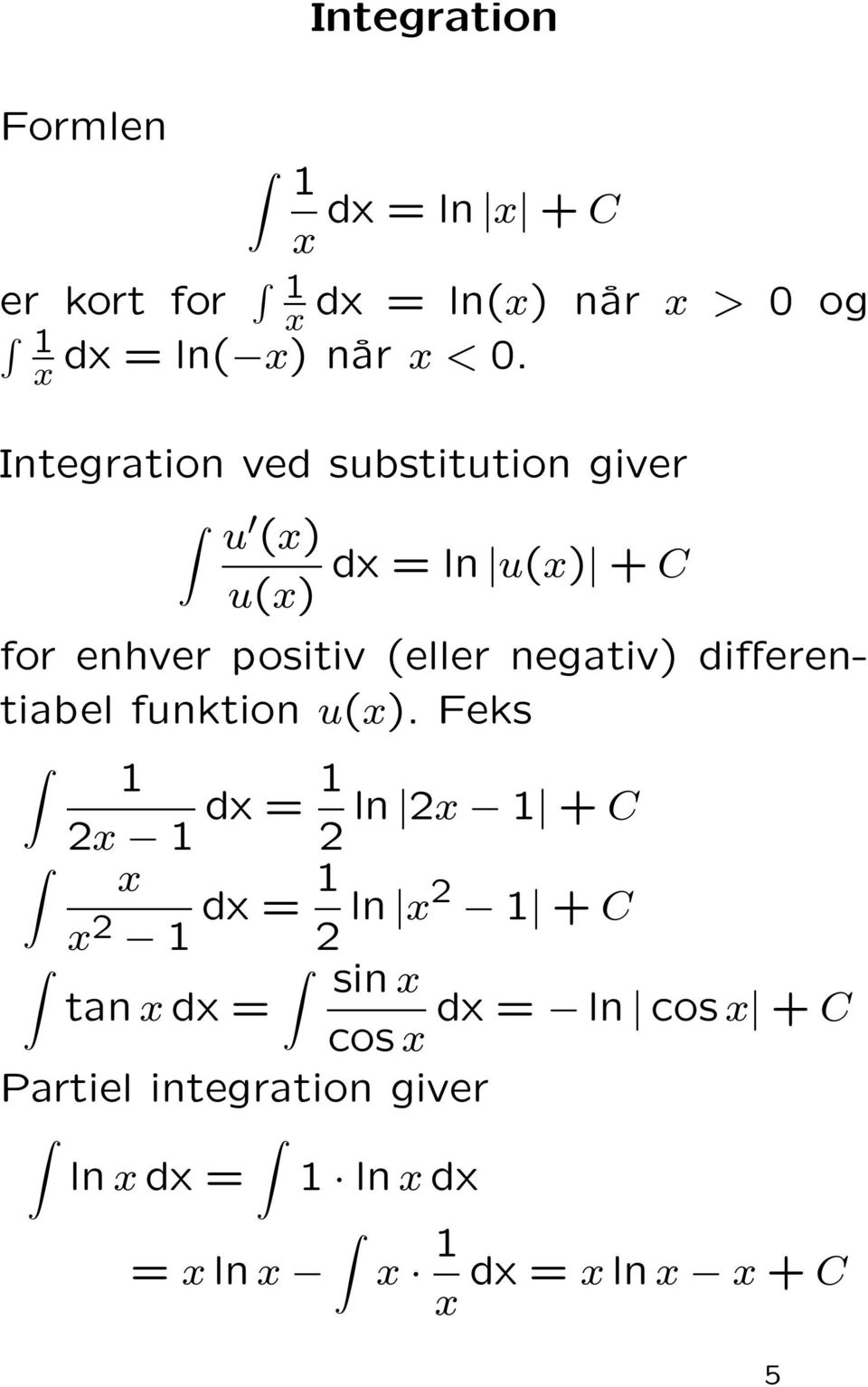(eller negativ) differentiabel funktion u().
