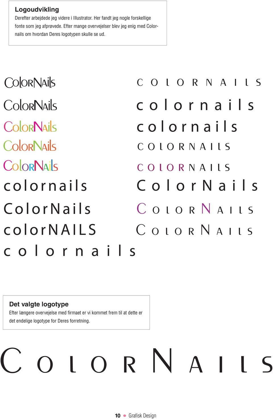 Efter mange overvejelser blev jeg enig med Colornails om hvordan Deres logotypen skulle se ud.