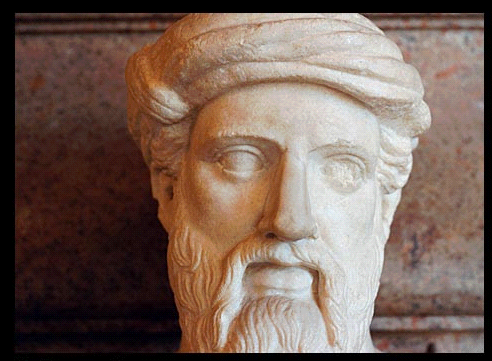 Pythagoras Pythagoras fra den græske ø Samos levede i det 6. århundrede f.v.t. fra ca. 580 til ca. 500.