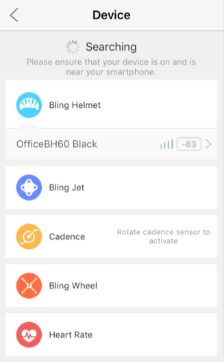 4. Tilslutning hjelmen til Bluetooth På din iphone / Android-enhed, skal du gå til: "Indstillinger" "Bluetooth" Tænd Bluetooth, enheden vil søge efter BH60 hjelmen Opret forbindelse til BH60 Vent til