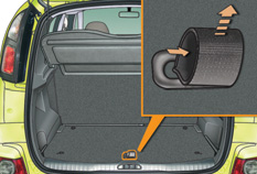 INDRETNING Mobil bagagerumsbund 6 Den mobile bagagerumsbund har to positioner, der gør det muligt: - At gøre bagagerummet så stort som muligt.