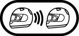 Sådan fører du en samtale med en anden passager: Samtale (Fører til passager) Samtale (Motorcykel til motorcykel) Fører Tryk på headsettets funktionsknap, for at åbne samtalemodus.