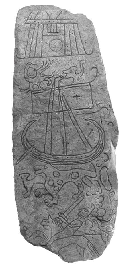 14. Harald Hildetand og Sigurd Hertil kommer en Ole eller Olav, som bliver en gennemgående person Figur 23. Foto - Sparlösa-stenen Sparlösa-stenen fra kort før år 800 i Västergötland.
