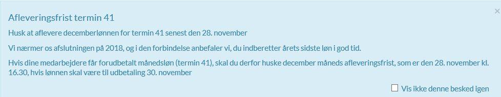 Afleveringsfrister i november Månedslønnede Termin 51 28/11 kl.16.