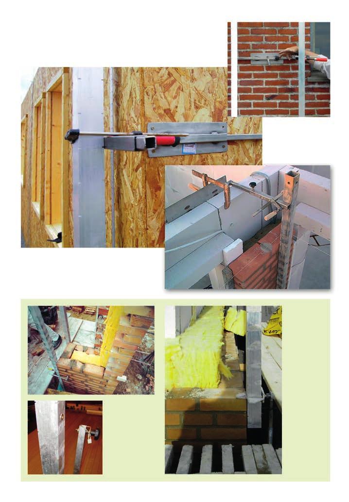 V Æ G K O N S O L - kan anvendes til opstilling af murerhjørner, opsnøring af gavlspidser og gesimssnorholder Indvendig hjørne med vægkonsol Vægkonsol, der er monteret