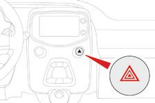 Sikkerhed Horn Lydsignal til at advare andre trafikanter om en overhængende fare. Havariblink F Tryk på en af rategerne. F Tryk på den midterste del af rattet.
