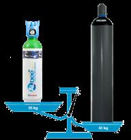 ALbee Plus indeholder samme mængde gas som en normal 20 liters flaske med 200 bars tryk, men har