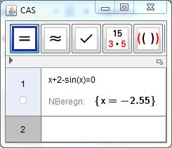 Opgave 13A a) En funktion er givet ved f (x) = 0.5x 2 + 2x + cos (x), x [ 10; 10]. Den afledte er f (x) = x + 2 sin (x). Den 2. afledte er f (x) = 1 cos (x).
