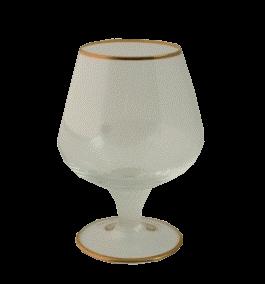 1 65,00 1087: Glas napoli sølv cognac 15 cm.