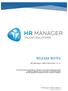 RELEASE NOTES. HR Manager Talent Recruiter v3.30. HR Manager Talent Solutions support@hr-manager.dk