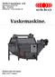 Vaskemaskine. EKKO maskiner A/S. Beskrivelse for typen: EM 1323 Vasker