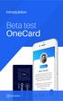 Introduktion. Beta test OneCard